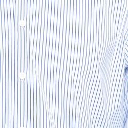 Pre Owned Prada White and Blue Striped Button Front Long Sleeve Shirt XL