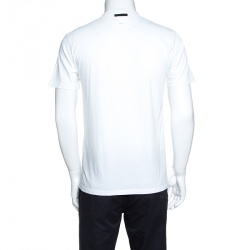 Pre Owned Prada White Man Sketch Print V-Neck Short Sleeve T-Shirt M