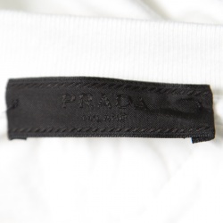 Pre Owned Prada White Man Sketch Print V-Neck Short Sleeve T-Shirt M