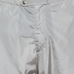 Prada Grey Nylon Toggle Cord Detail Elasticized Waist Casual Pants M