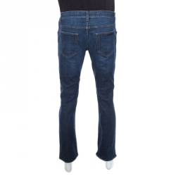 Pre Owned Prada Indigo Dark Wash Faded Effect Denim Tight Fit Jeans L