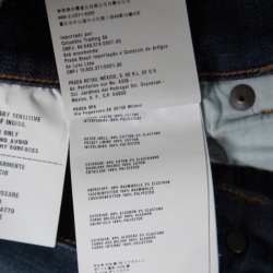 Pre Owned Prada Indigo Dark Wash Faded Effect Denim Tight Fit Jeans L