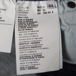 Pre Owned Prada Indigo Dark Wash Faded Effect Denim Tight Fit Jeans L