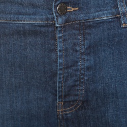 Pre Owned Prada Indigo Dark Wash Faded Effect Denim Tight Fit Jeans L