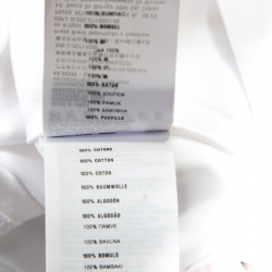 Pre Owned Prada White Honeycomb Knit Striped Trim Detail Polo T-Shirt L