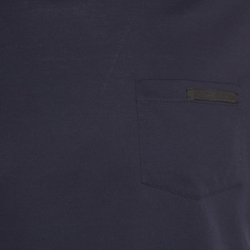 Pre Owned Prada Navy Blue Cotton Jersey Short Sleeve Crew Neck T-Shirt L