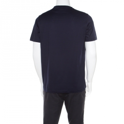 Pre Owned Prada Navy Blue Cotton Jersey Short Sleeve Crew Neck T-Shirt L