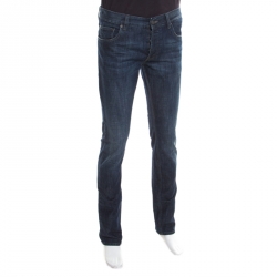 Prada  Indigo Faded Effect Denim Tapered Fit Jeans M