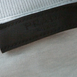 Pre Owned Prada Pale Blue Cotton Contrast Patch Pocket Crew Neck T Shirt L
