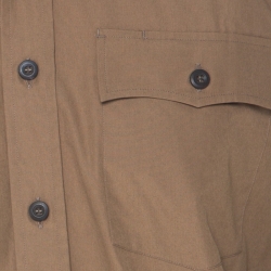 Pre Owned Prada Khaki-Beige Cotton Poplin Safari Style Full Sleeve Shirt L