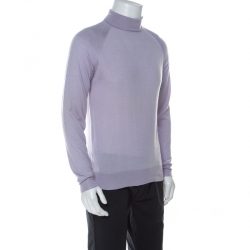 Prada Lavender Cashmere Silk Raglan Sleeve Turtleneck Sweater L