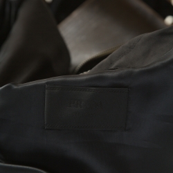 Pre Owned Prada Black Cotton Top Stitch Detail Point Collar Jacket M