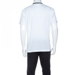 Pre Owned Prada White Cotton Graphic Print Crew Neck T-Shirt M