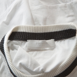 Pre Owned Prada White Cotton Graphic Print Crew Neck T-Shirt M