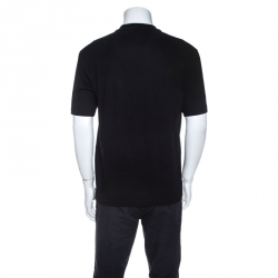 Pre Owned Prada Black Cotton Patch Pocket Detail T-Shirt M