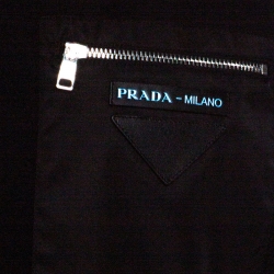 Pre Owned Prada Black Cotton Patch Pocket Detail T-Shirt M