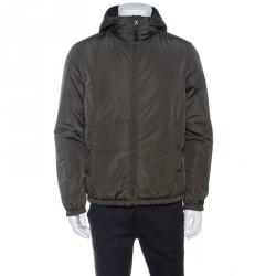 Prada Bicolor Quilted Zip Front Reversible Jacket L