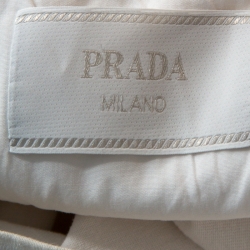 Pre Owned Prada White Cotton Fringe Detail T Shirt XXL 