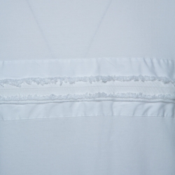 Pre Owned Prada White Cotton Fringe Detail T Shirt XXL 