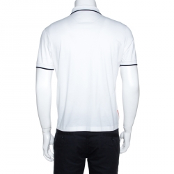 Prada White Cotton Short Sleeve Polo T-Shirt M