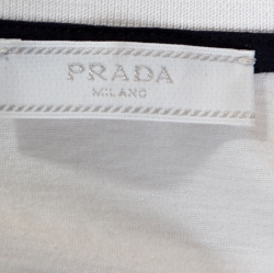 Prada White Cotton Short Sleeve Polo T-Shirt M