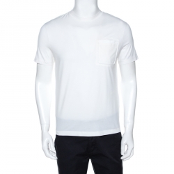 Louis Vuitton Cream Jacquard Velour Spaceman Motif Cotton T-Shirt