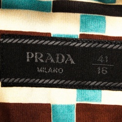 Prada Multicolor Cotton Abstract Print Short Sleeve Shirt L