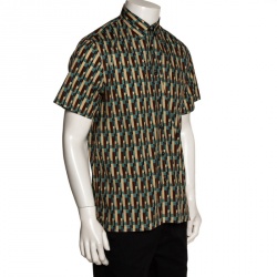 Prada Multicolor Cotton Abstract Print Short Sleeve Shirt L
