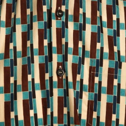 Prada Multicolor Cotton Abstract Print Short Sleeve Shirt L