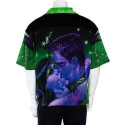 Pre Owned Prada Multicolor Impossible True Love Print Cotton Bowling Shirt M