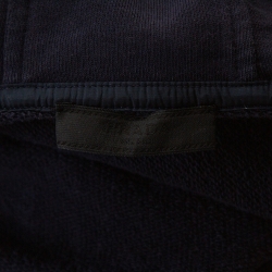 Prada Navy Blue Cotton Zip Front Hooded Sweatshirt L