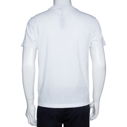 Pre Owned Prada White Cotton Logo Print Crew Neck T-Shirt M 