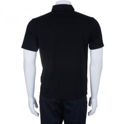 مملوكة مسبقًا تيشيرت برادا بولو قطن أسود للرجال L