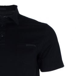 مملوكة مسبقًا تيشيرت برادا بولو قطن أسود للرجال L