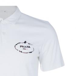 مملوكة مسبقًا Prada Men's White Polo Shirt XL