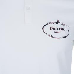 مملوكة مسبقًا Prada Men's White Polo Shirt XL