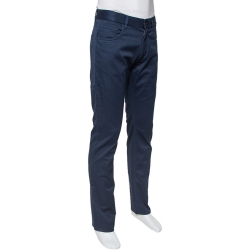 Pre Owned Prada Navy Blue Drill Trousers M
