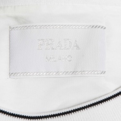 Pre Owned Prada White Cotton Pocket Detail Short Sleeve T-Shirt XL
