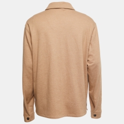 Prada Tan Brown Cashmere & Wool Shirt 2XL
