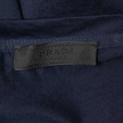 Pre Owned Prada Navy Blue Cotton Crew Neck T-Shirt XXL