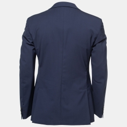 Prada Dark Blue Wool Single-Breasted Blazer M