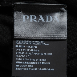 Prada Black Wool Knit Logo Embroidered Polo T-Shirt XXL