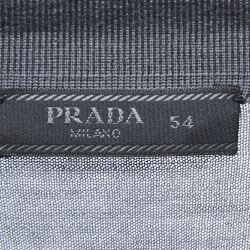 Prada Grey Logo Patterned Wool Polo T-Shirt XXL