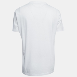 Prada White Cotton Logo Pocket Detail Crew Neck Half Sleeve T-Shirt 3XL