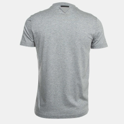 Pre Owned Prada Grey Cotton Crew Neck T-Shirt S