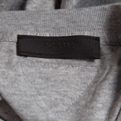 Pre Owned Prada Grey Cotton Crew Neck T-Shirt S