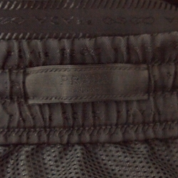 Prada Black Striped Re-Nylon Metal Triangle Logo Bermuda Shorts M
