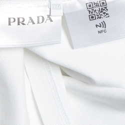 Prada White Cotton Striped Collar Polo T-Shirt XXXL