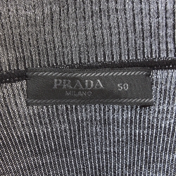 Prada Black Rib Knit Half Zip Jumper L