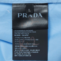 مملوكة مسبقًا Prada Blue Cotton Short Sleeve Shirt L